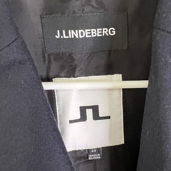 NWOT J.Lindeberg Wolger Compact Melton Wool Coat JL Navy - Picture 5 of 8